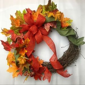 COPY - Fall harvest Wreath~Autumn ~Decor~Burlap~Orange